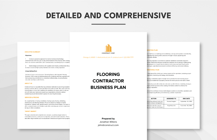 Flooring Contractor Business Plan Template