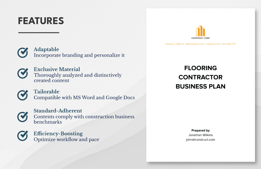 Flooring Contractor Business Plan Template