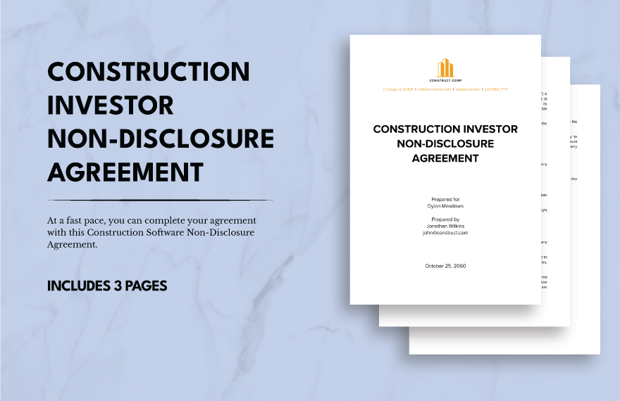 Construction Investor Non-Disclosure Agreement
