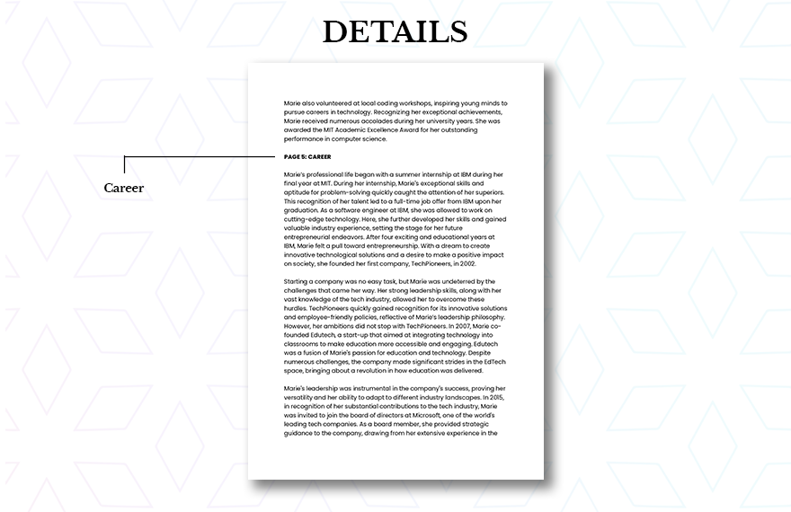 Biography Template for Work Template