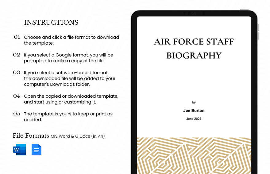 Air Force Staff Biography Template
