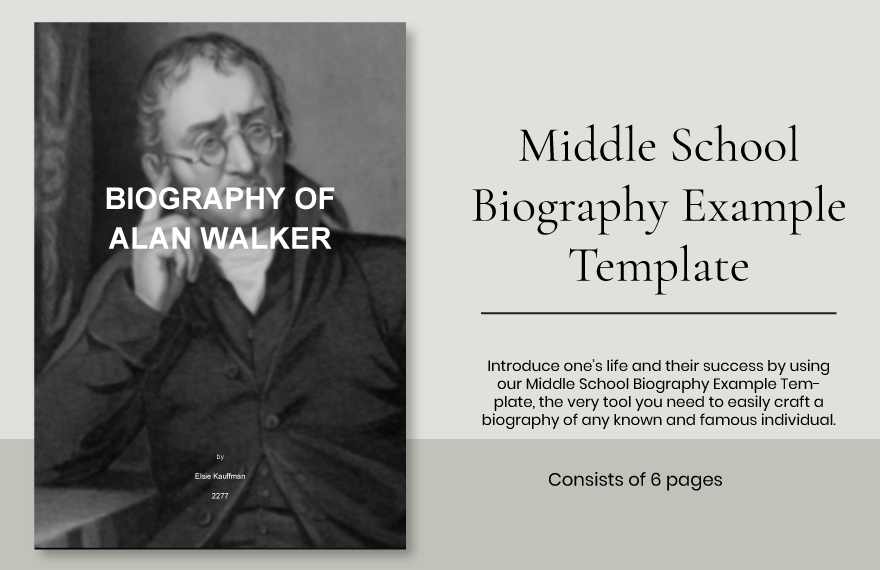 Middle School Biography Example Template