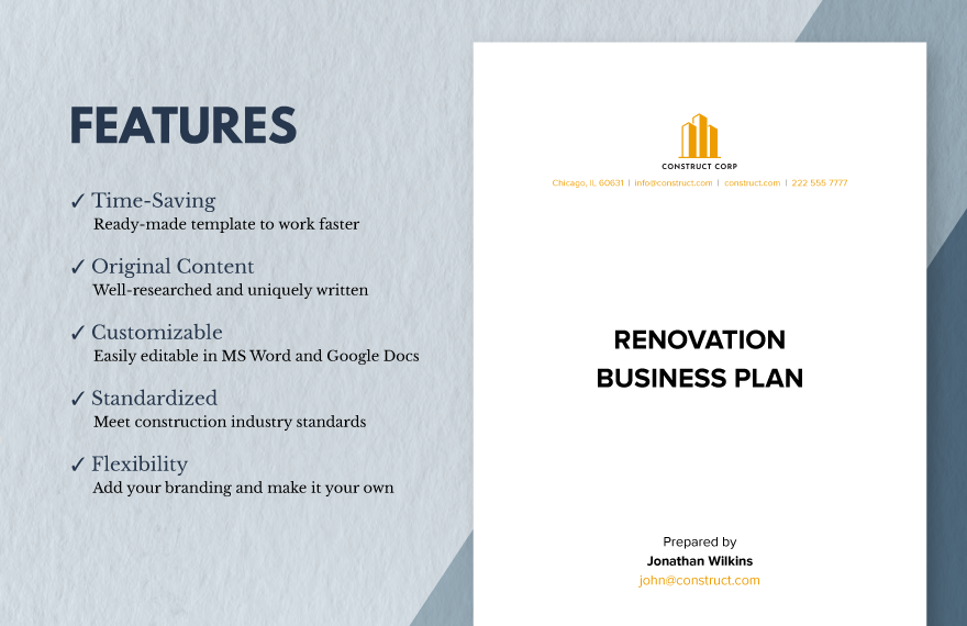 Renovation Business Plan