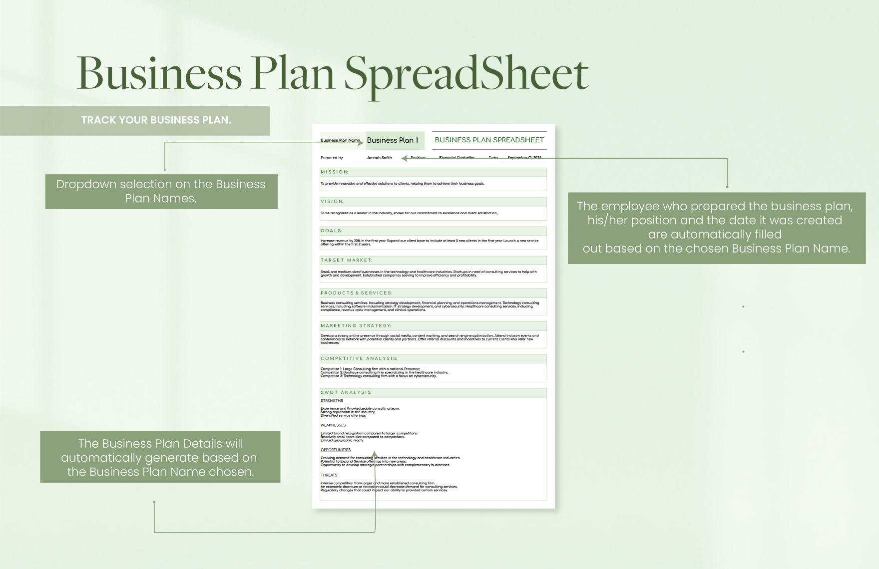 Business Plan Spreadsheet Template - Download In Excel, Google Sheets ...