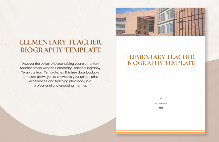 Elementary Teacher Biography Template
