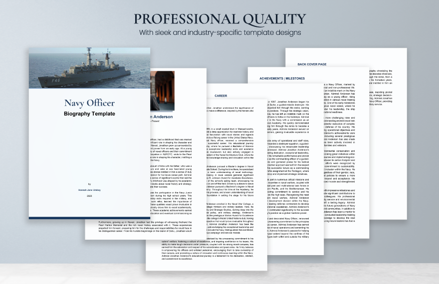 Free Navy Officer Biography Template Download in Word, Google Docs