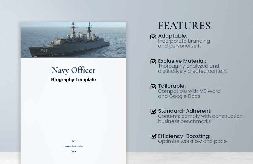 Free Navy Officer Biography Template Download in Word, Google Docs