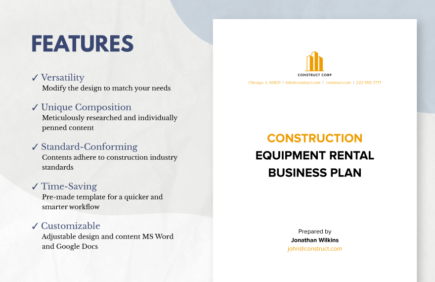 equipment rental business plan