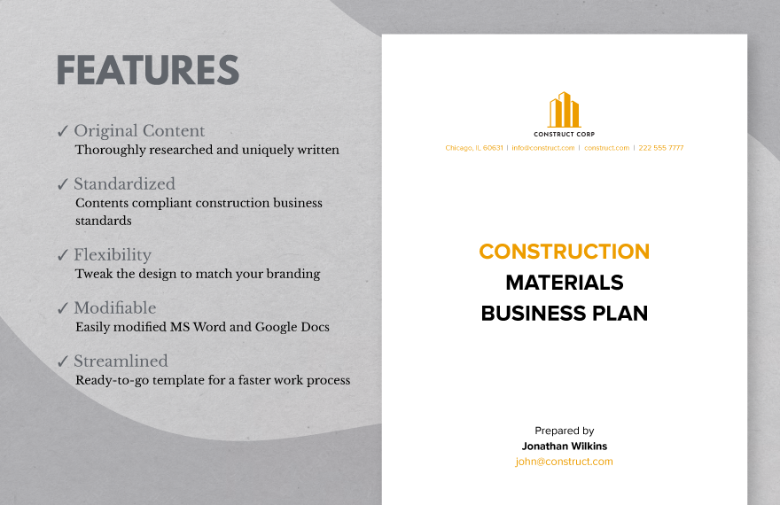 Construction Materials Business Plan