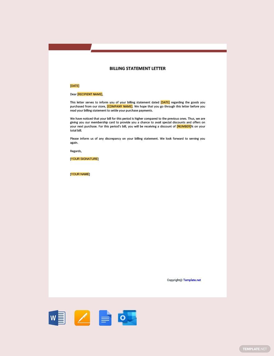 Free Billing Statement Letter Template
