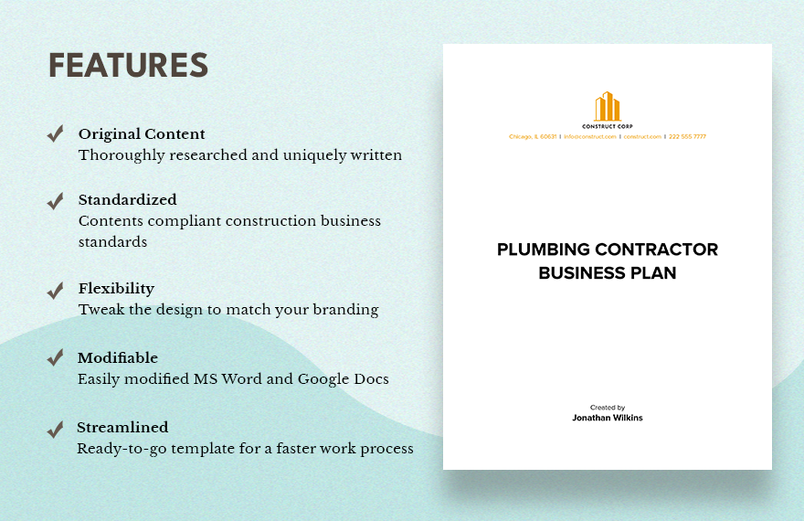 how to write a plumbing business plan