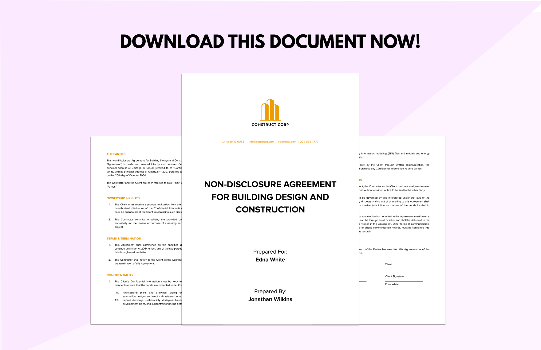 Non-Disclosure Agreement for Building Design and Construction