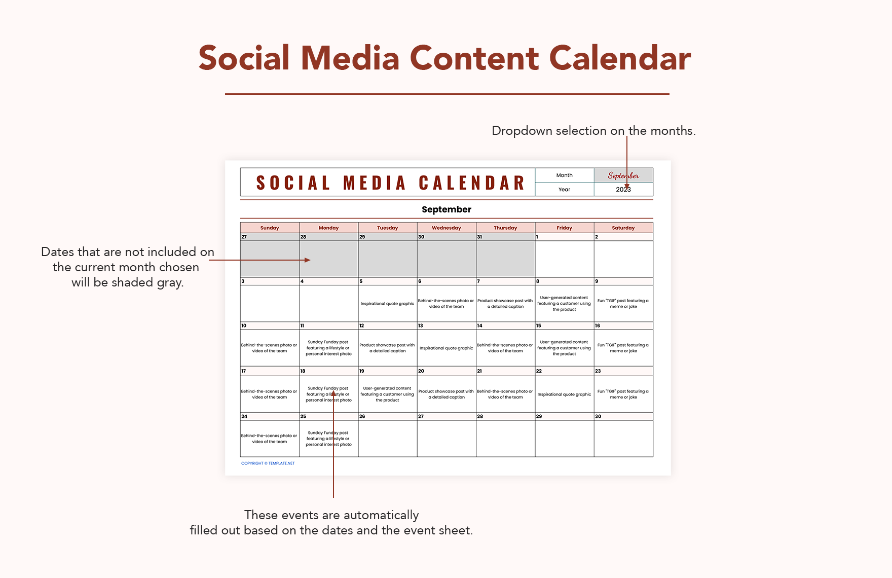 Download Social Media Calendar Template 