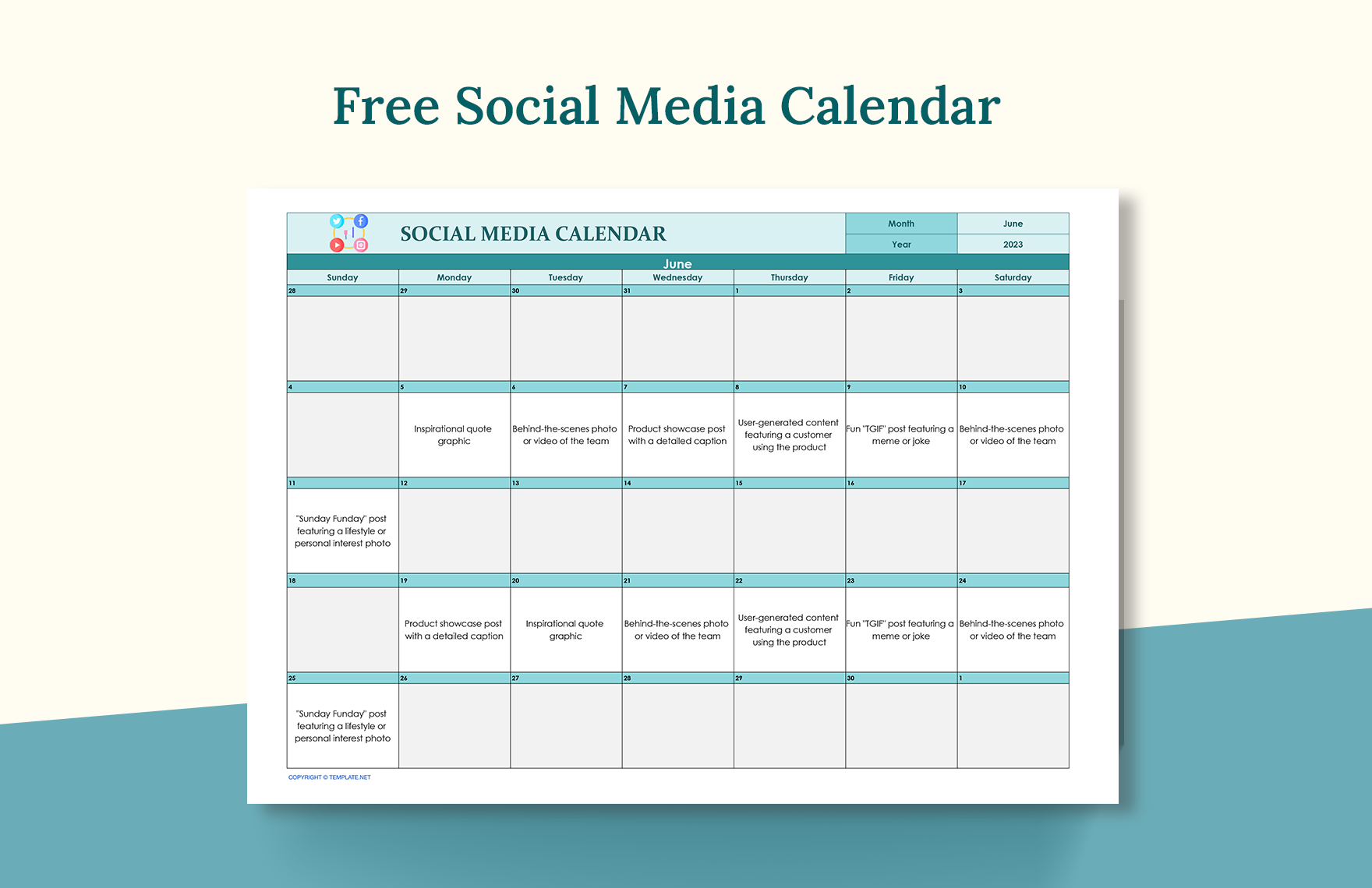 Social Media Calendar June 2024 Canada Bobbe Chloris