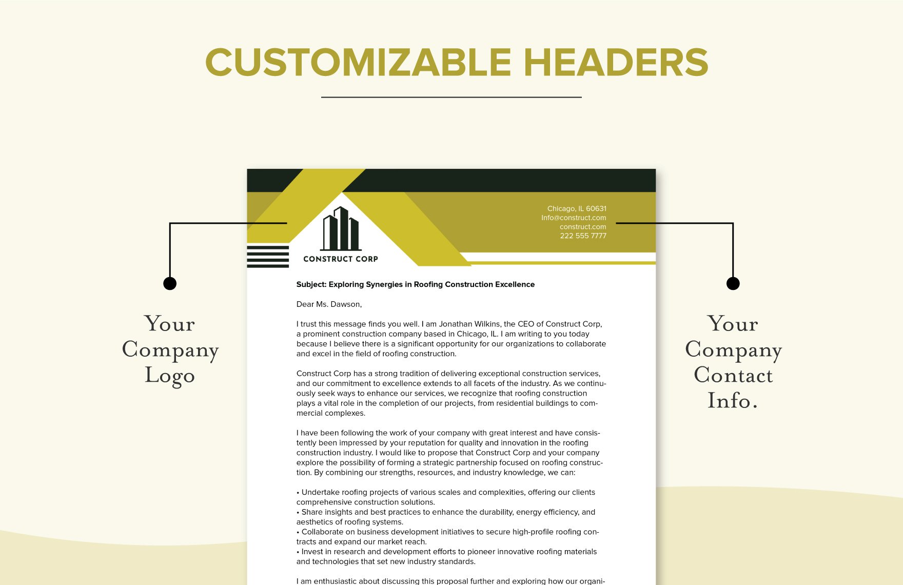 Roofing Construction Letterhead Template
