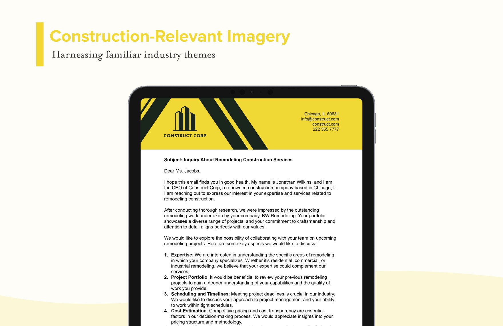 Remodeling Construction Letterhead Template