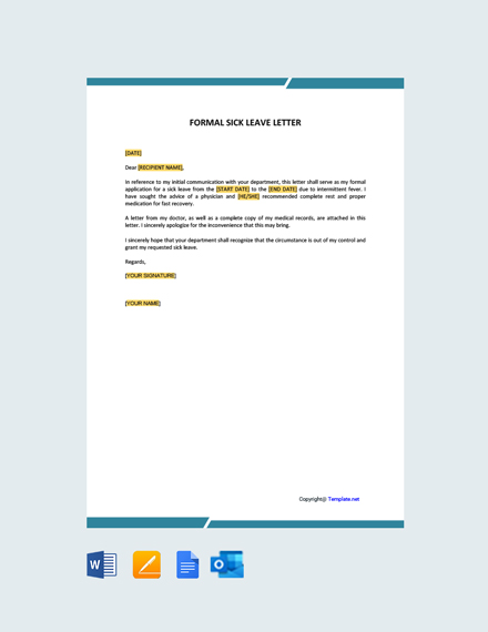 Formal Leave Letter Template - Google Docs, Word | Template.net