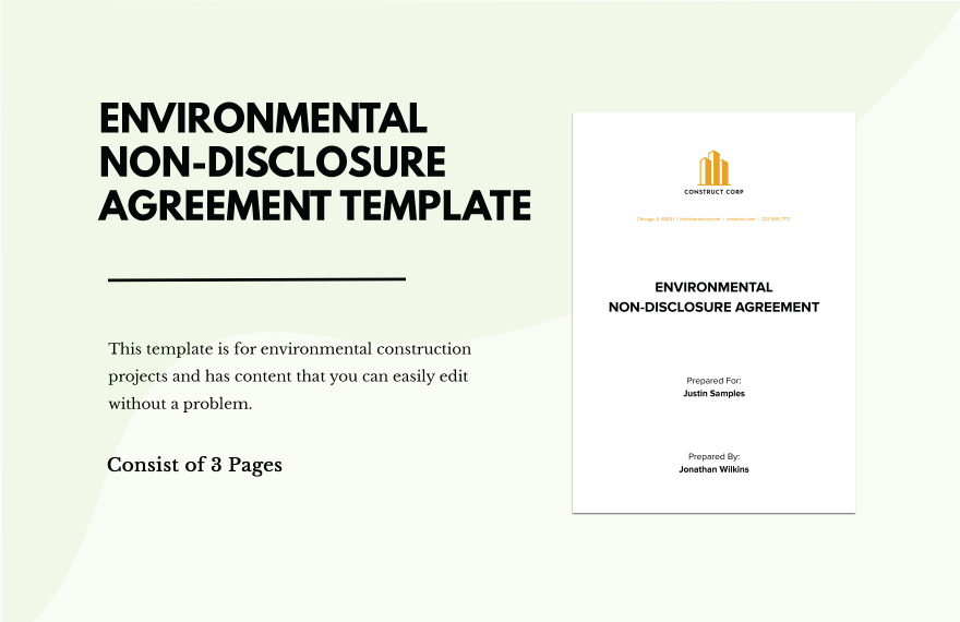 Environmental Non-Disclosure Agreement