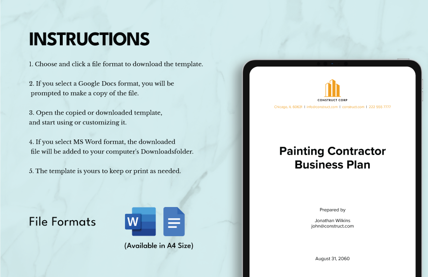 Painting Contractor Business Plan Template