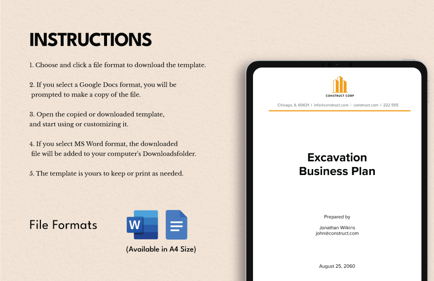 Excavation Business Plan Template