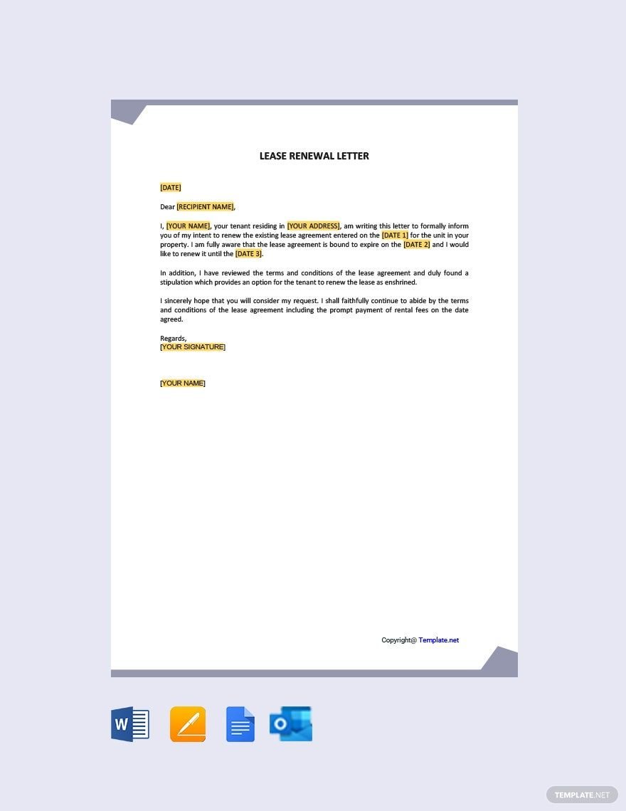 Lease Renewal Letter Template