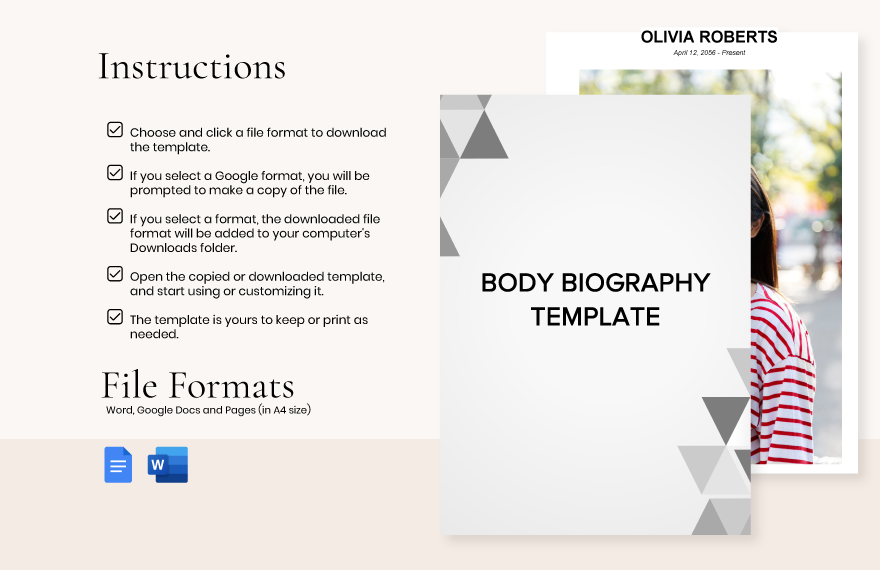 body biography template free