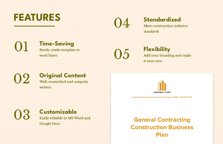 General Contracting Construction Business Plan