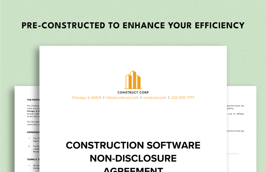 Construction Software Non-Disclosure Agreement