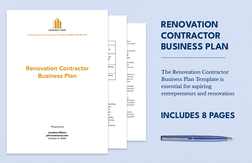 Renovation Contractor Business Plan