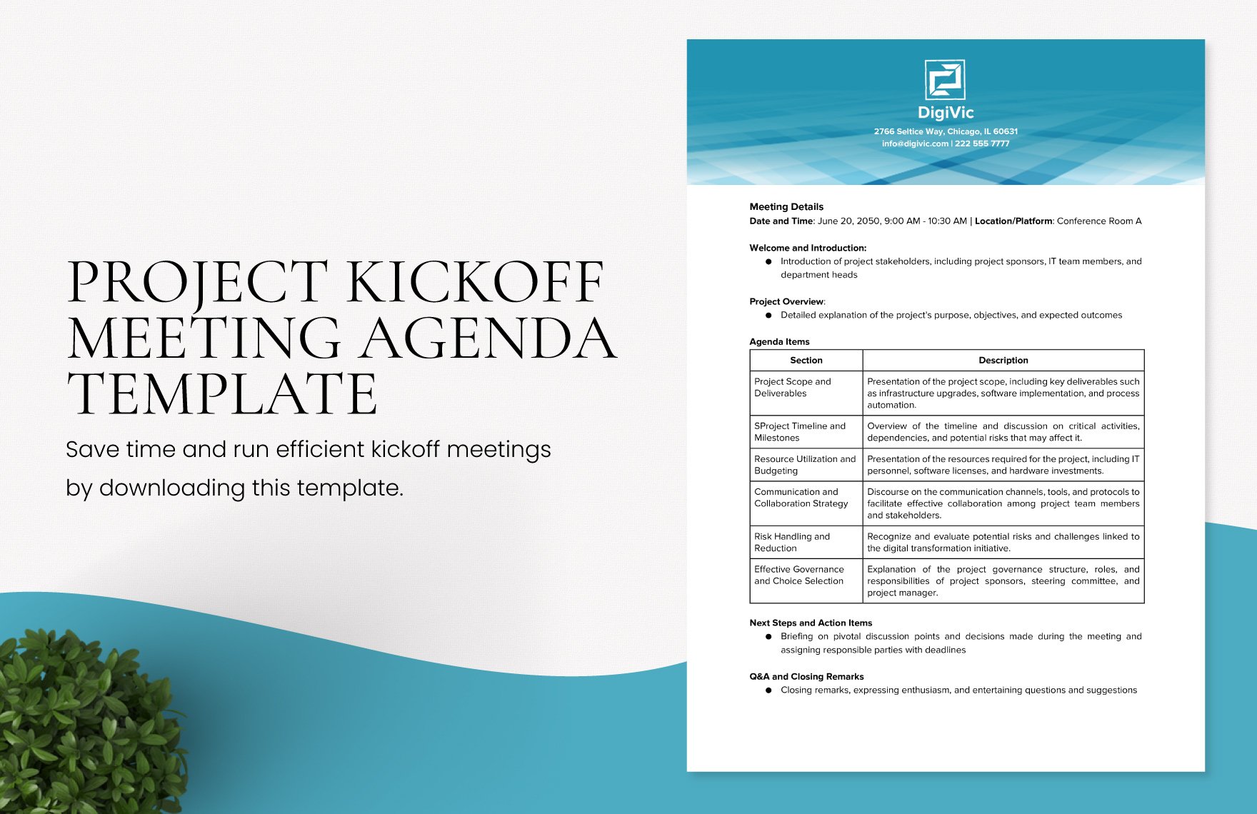 Free Project Kickoff Meeting Agenda Template