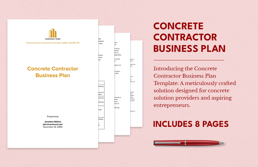 Concrete Contractor Business Plan in Word, Google Docs