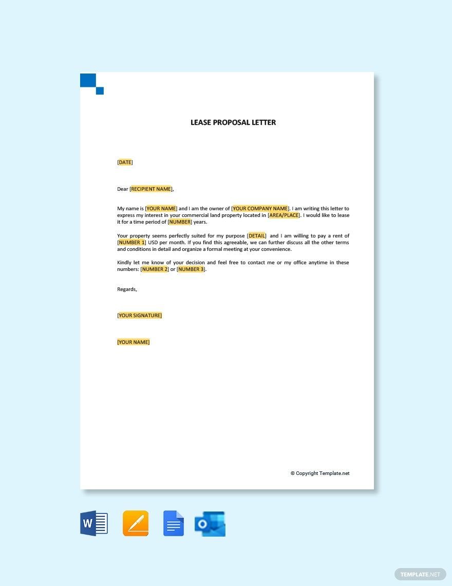 Lease Proposal Letter Template