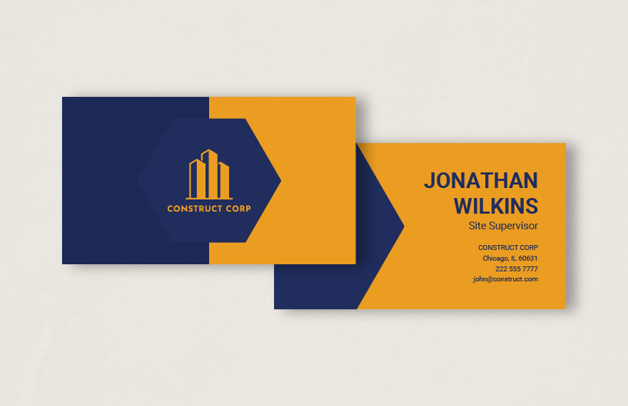 Commercial Construction Company Business Card Template