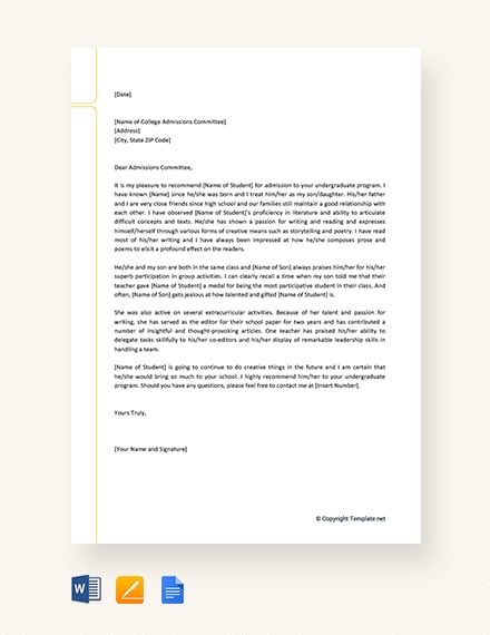 free-recommendation-letter-for-scholarship-from-family-friend-template