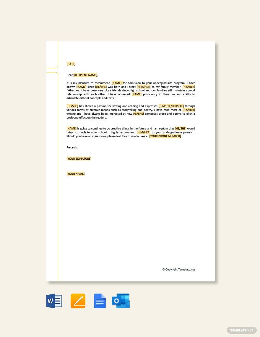 Free Free Job Recommendation Letter For A Friend Template Google Docs 