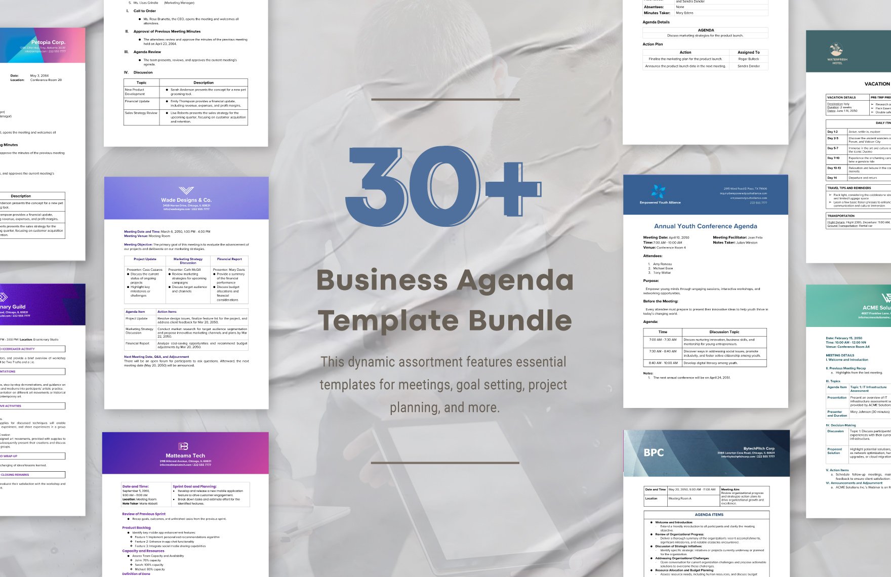 30+ Business Agenda Template Bundle