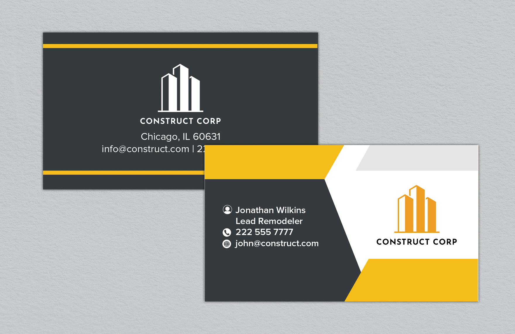 Free  Remodelling Construction Company Business Card Template