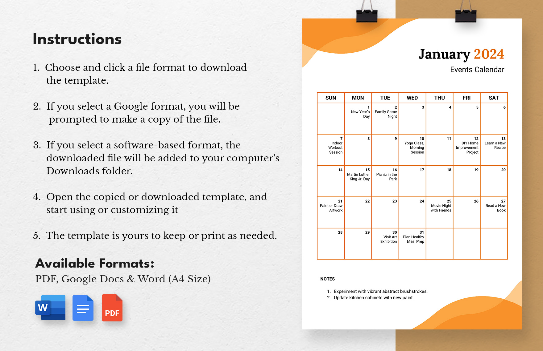 Free Calendar Template - Download in Word, Google Docs, PDF | Template.net