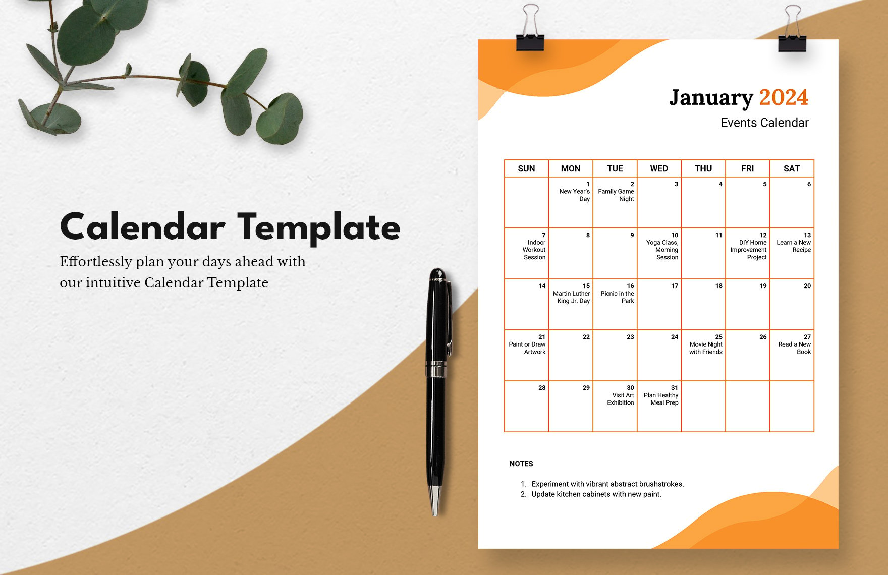 ms excel calendar template
