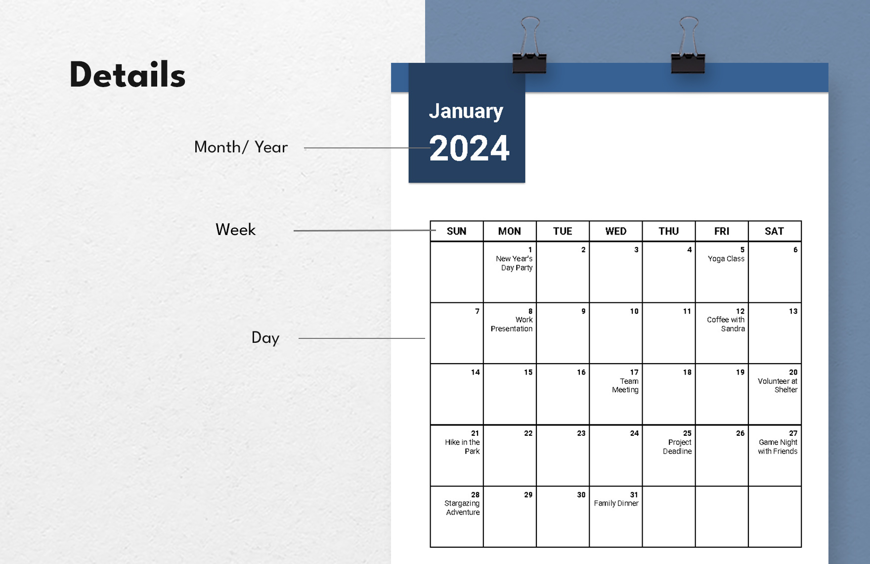 Free Printable Monthly Calendar Template - Download in Word, Google ...