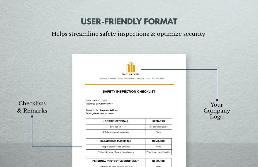 Construction Safety: Daily Construction Safety Checklist Template