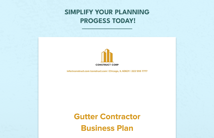  Gutter Contractor Business Plan