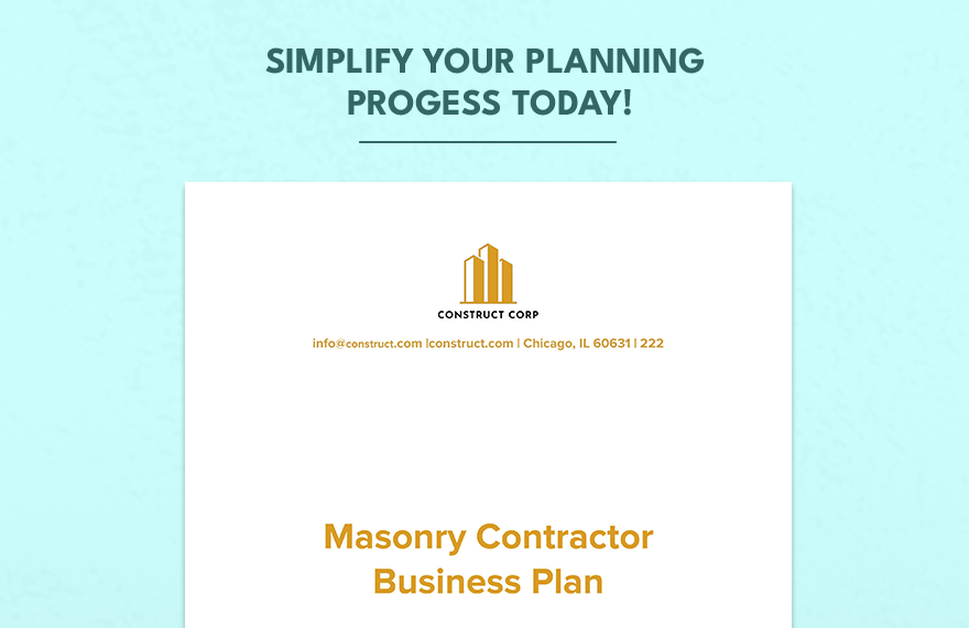 Masonry Contractor Business Plan
