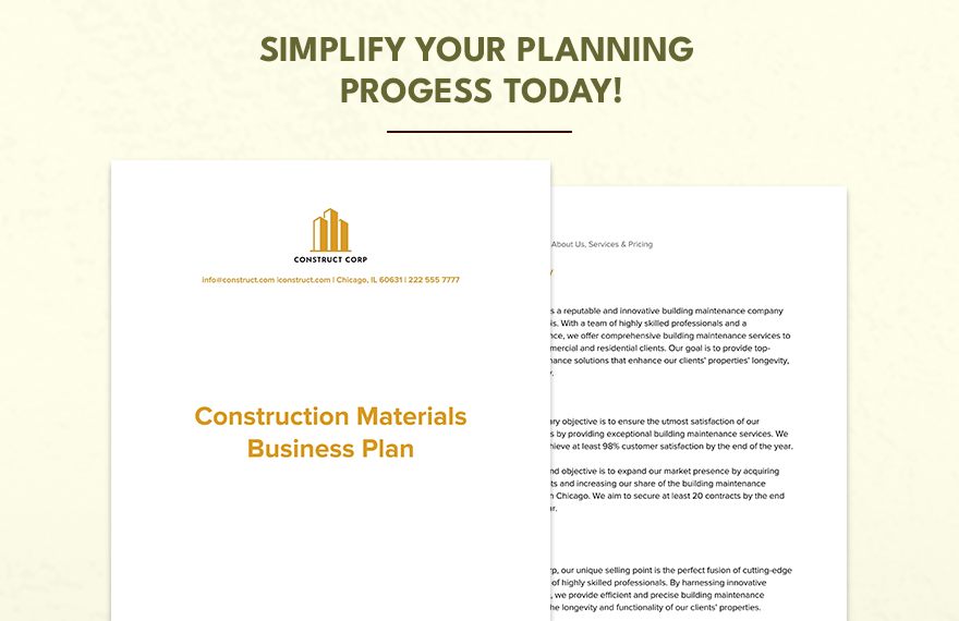 Building Maintenance Business Plan