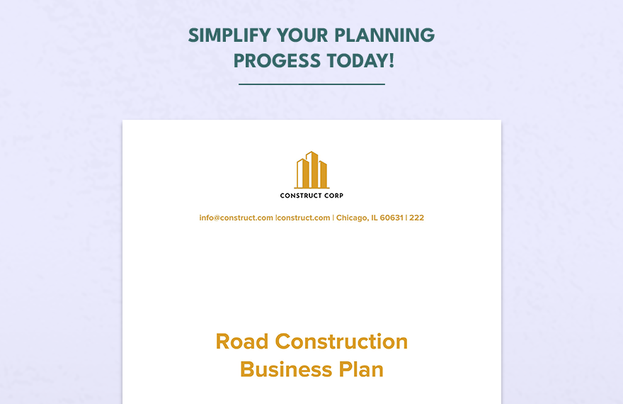 Road Construction Business Plan 