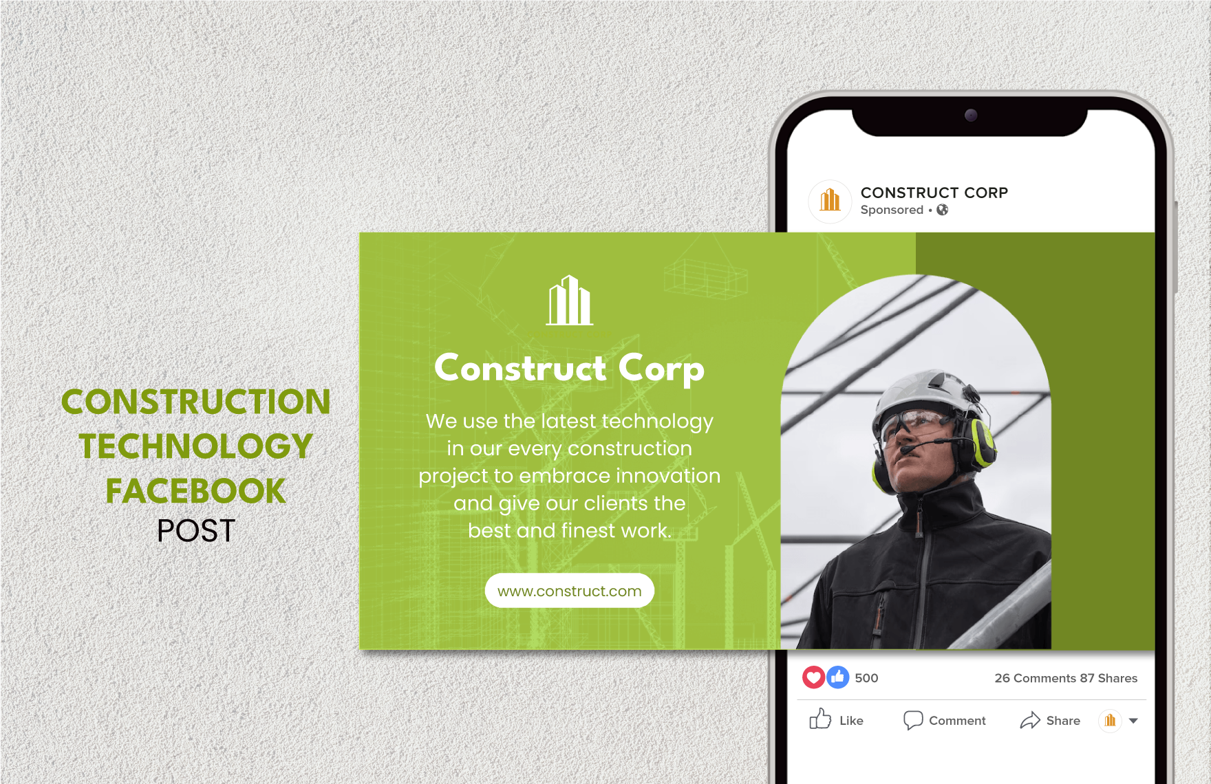Free Construction Technology Facebook Post in PDF, Illustrator, PSD, SVG, PNG