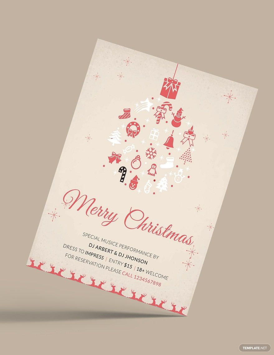 Merry Christmas Party Flyer Template
