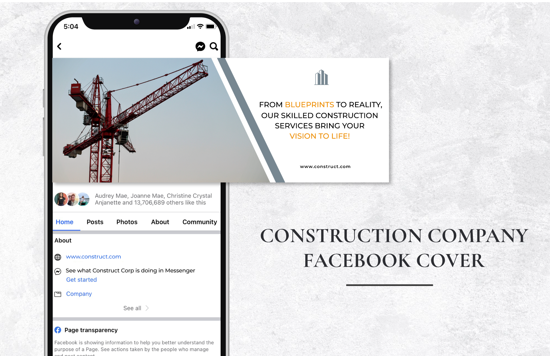 Construction Company Facebook Cover