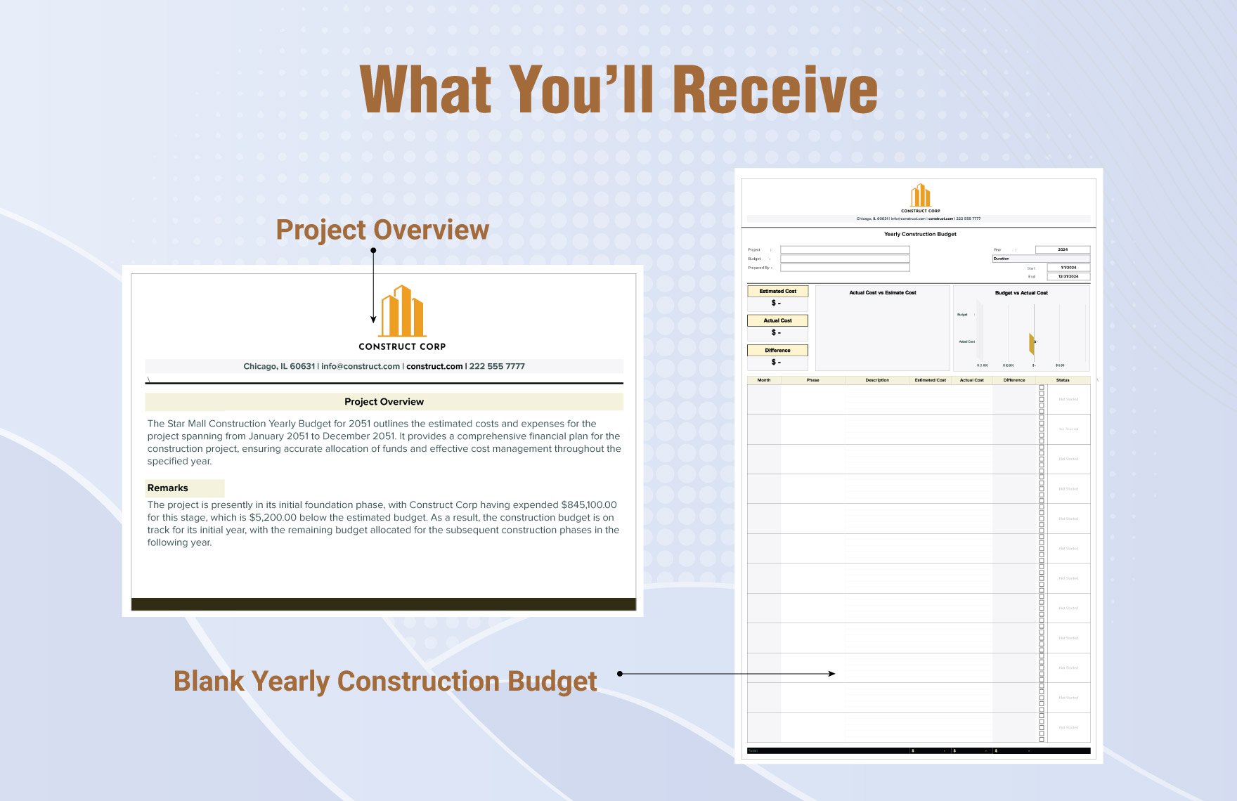 Yearly Construction Budget Template