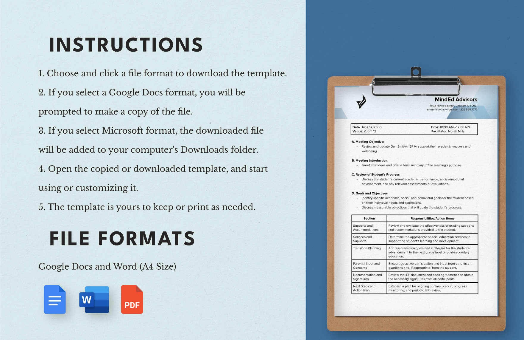 IEP Meeting Agenda Template In Word PDF Google Docs Download 